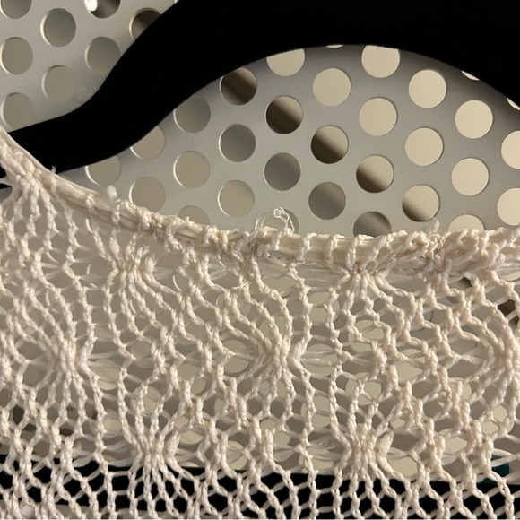 Crochet Sweater Open Front One Size in Off-White GUC - Picture 3 of 6